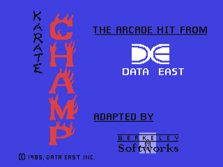 Karate Champ title screen for Commodore 64